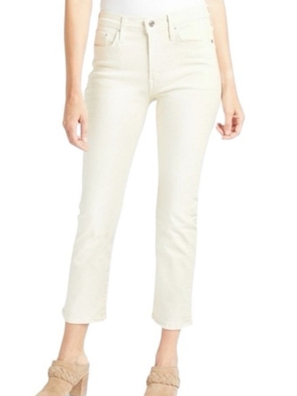 Edwin Elin Crop Straight Off-White Jeans Size 29